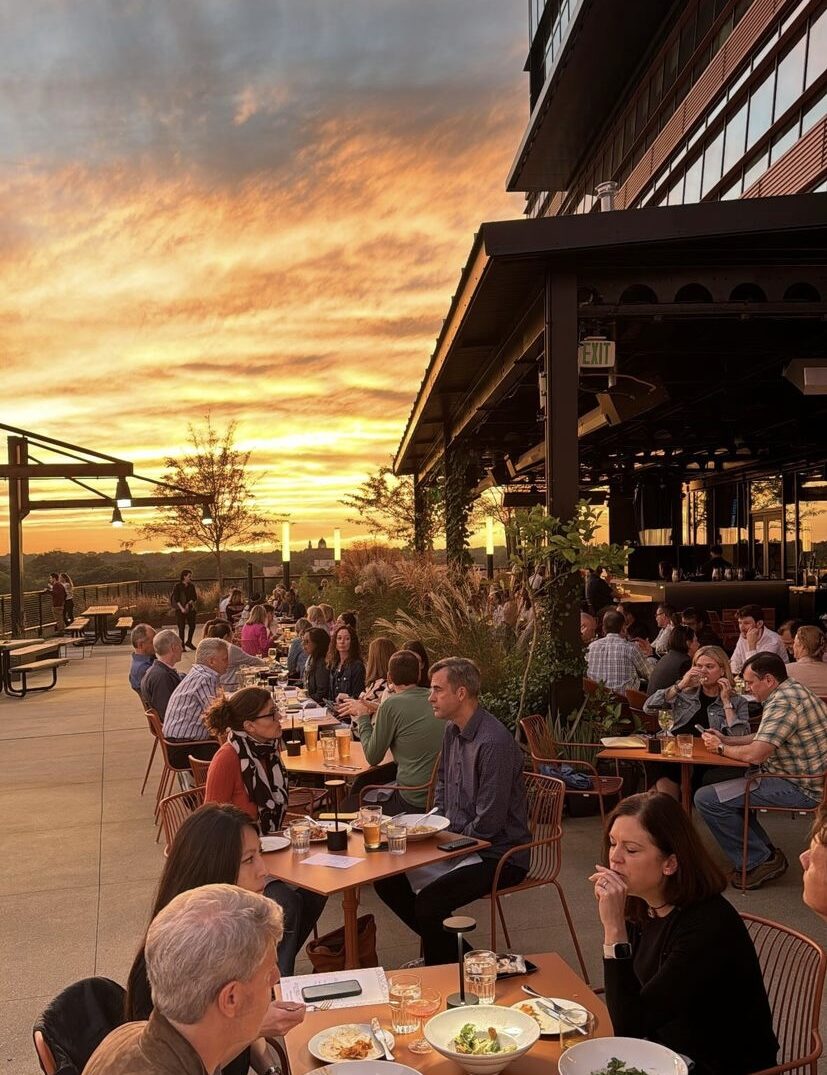 Sunset over La Terrazza Wine to Water Fundraiser